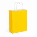 Sac cadeau 26 x 12 x 32 cm en papier jaune avec anses torsadées