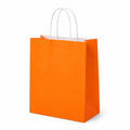 Sac cadeau 25 x 11 x 30 cm en papier orange avec anses blanches style sobre