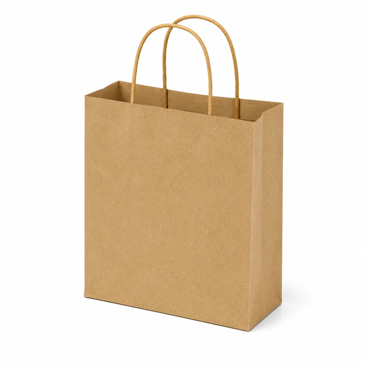 Sac cadeau 26 x 12 x 32 cm en papier kraft brun avec poignées torsadées